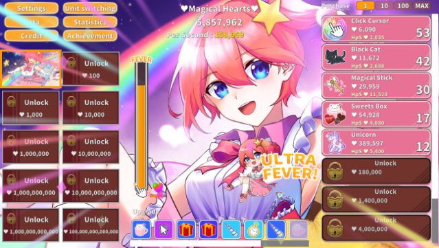 Magical Girl Clicker Gameplay Screenshot